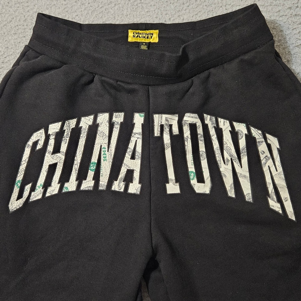 Chinatown Market Shorts Small Fleece Streetwear Spell Out $100 Bills Arc‎ Retro